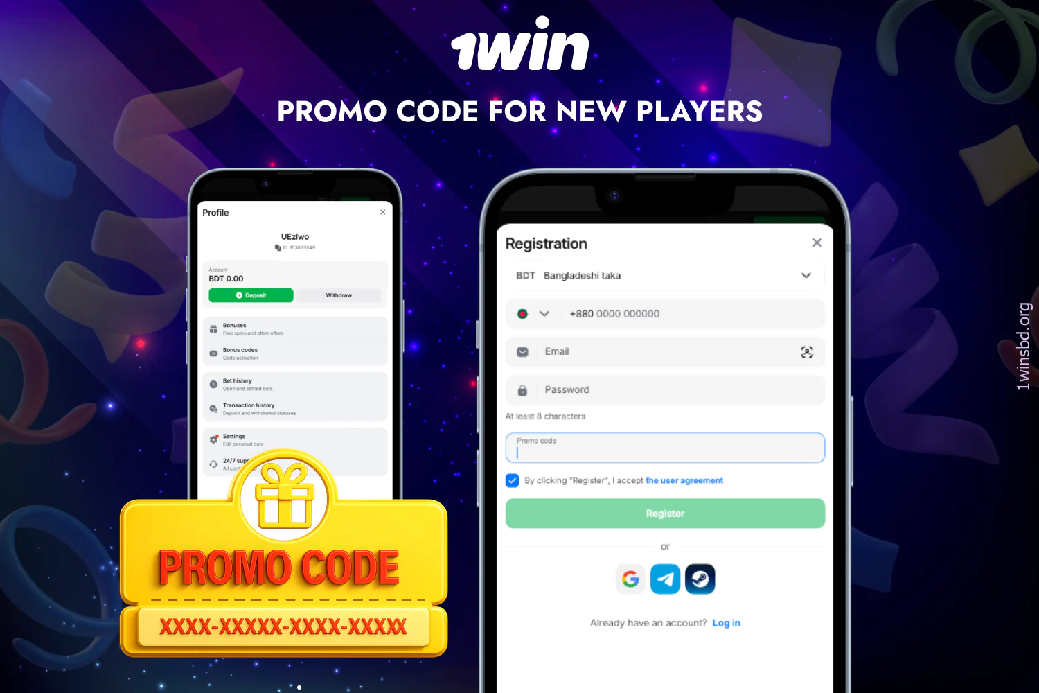 New 1win users from Bangladesh can activate a promo code and get attractive bonuses